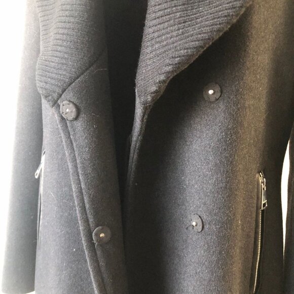 Like New - Calvin Klein Shawl Collar Wool Blend Double-Breasted Coat Size S - Picture 8 of 17